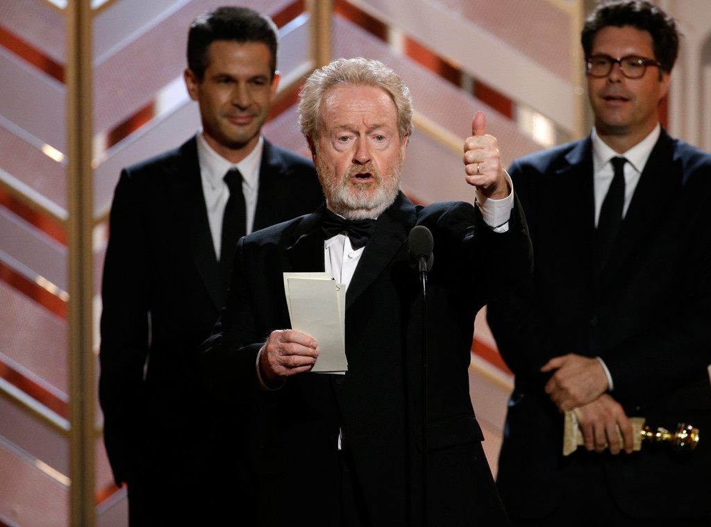 Ridley Scott aceita o prêmio de Melhor Filme de Comédia po "Perdido em Marte"